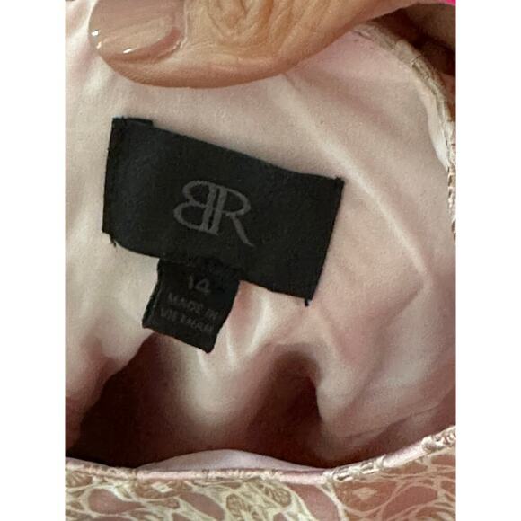 Banana Republic Women's Light Pink Monogram Jacquard Fit & Flare Dress 14 - Picture 7 of 11